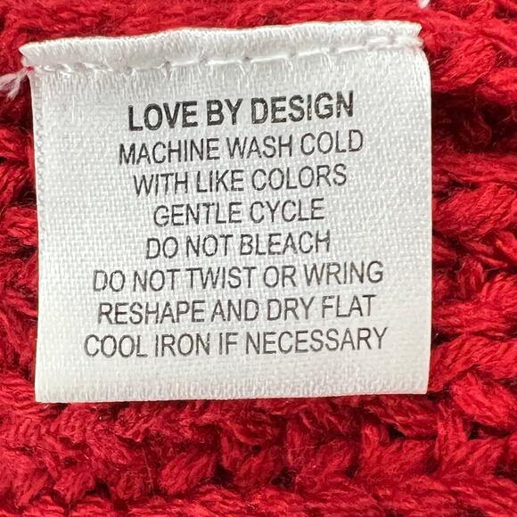 Love by Design Sweater Women L Red White Blue Colorblock Preppy Americana Chunky - Picture 12 of 13